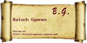 Baluch Gyenes névjegykártya